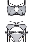 Buffie Bra, Suspender and Ouvert Brief Set