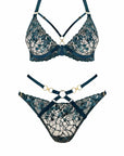 Amela Plunge Bra and Open Back Brief Set
