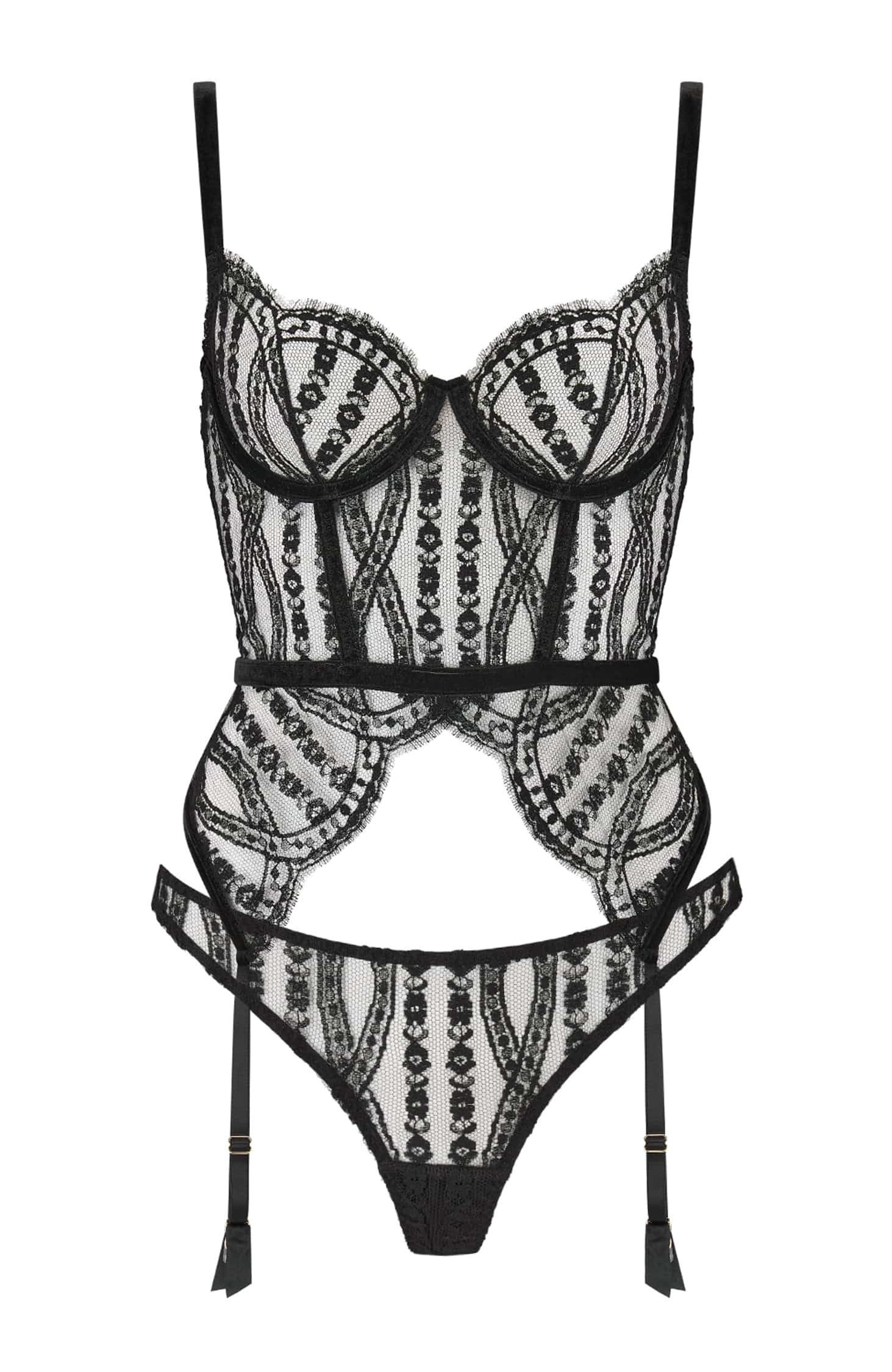 Kiana Basque and Skirted Thong Set