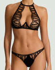Kiana High Neck Plunge Bra and Spanking Knicker Set