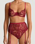 %shop_name_% Coco De Mer_Naraya Balcony Bra, Suspender Belt and Brazilian Knicker Set _ Lingerie Sets_