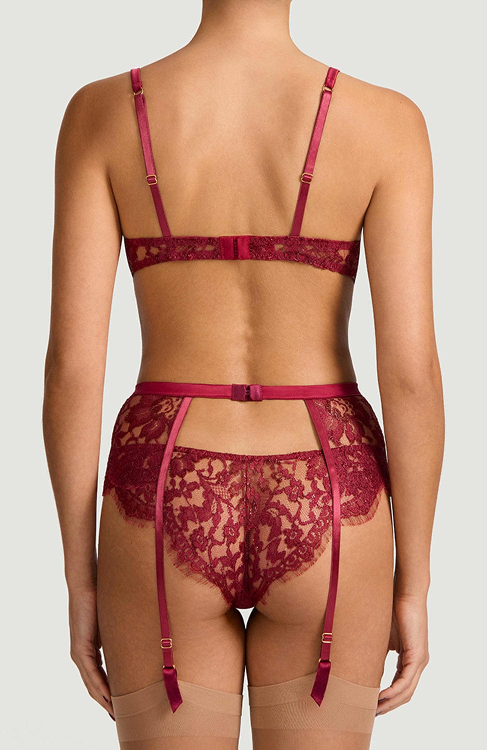 %shop_name_% Coco De Mer_Naraya Balcony Bra, Suspender Belt and Brazilian Knicker Set _ Lingerie Sets_