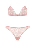 Rose Triangle Bra and Skirted Thong Set