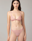 Rose Triangle Bra and Skirted Thong Set