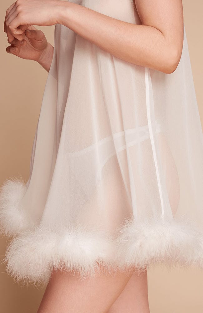 %shop_name_% Gilda & Pearl_Diana Silk and Marabou Feather Babydoll _ Loungewear_
