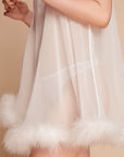%shop_name_% Gilda & Pearl_Diana Silk and Marabou Feather Babydoll _ Loungewear_