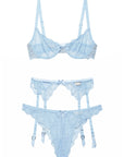 Bianca Lace Balconette Bra, Garter Belt and Cheeky Set