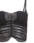 Ruched Mesh Built-In Bra Cami