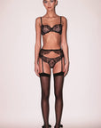 Sophia Lace Balconette Bra, Garter and Thong Set