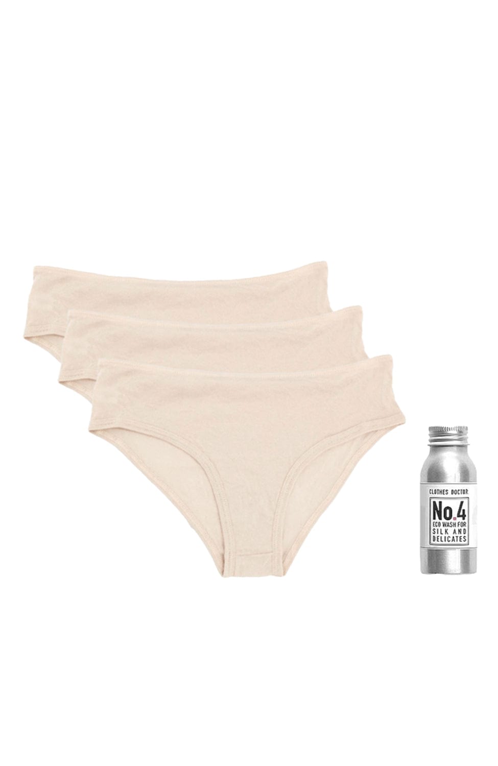 Galia Organic Pima Cotton Hipster 3 Pack and Silk Wash Gift Set