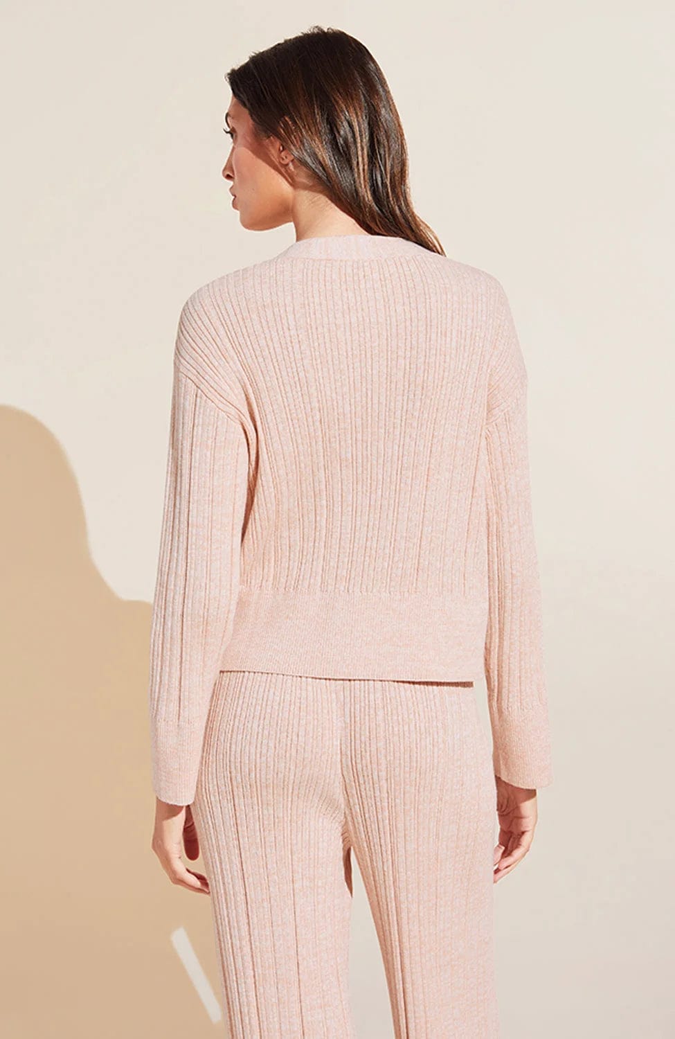 %shop_name_% Eberjey_Infinite Organic Cotton Blend Sweater Rib Cardigan Long Pant Set _ Loungewear_