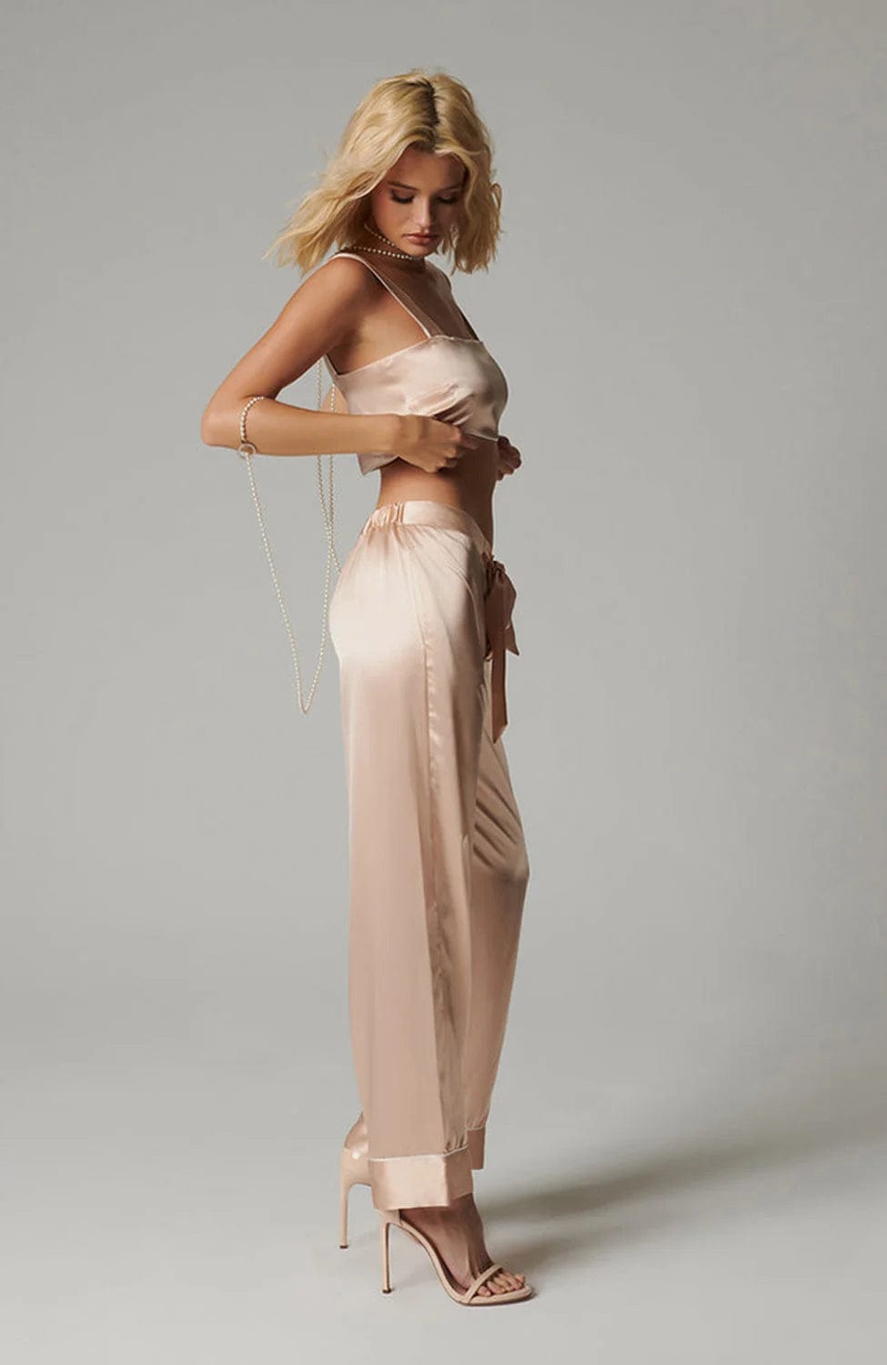 %shop_name_% Kiki de Montparnasse_Kiki Silk Lounge Tie-up Pants _ Loungewear_