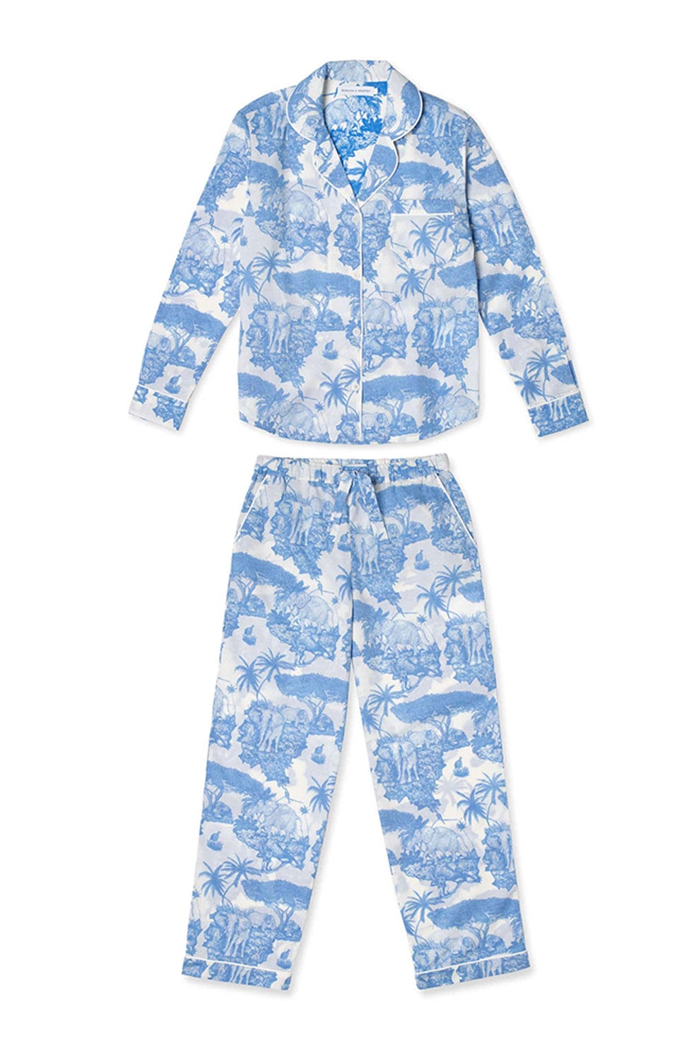 %shop_name_% Desmond & Dempsey_Loxodonta Organic Cotton Long Pajama Set _ Loungewear_