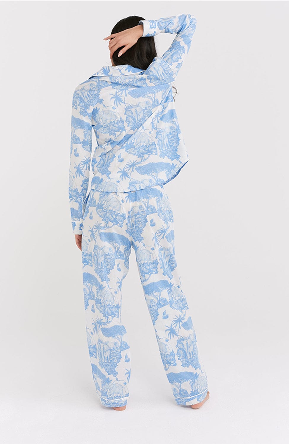 %shop_name_% Desmond & Dempsey_Loxodonta Organic Cotton Long Pajama Set _ Loungewear_