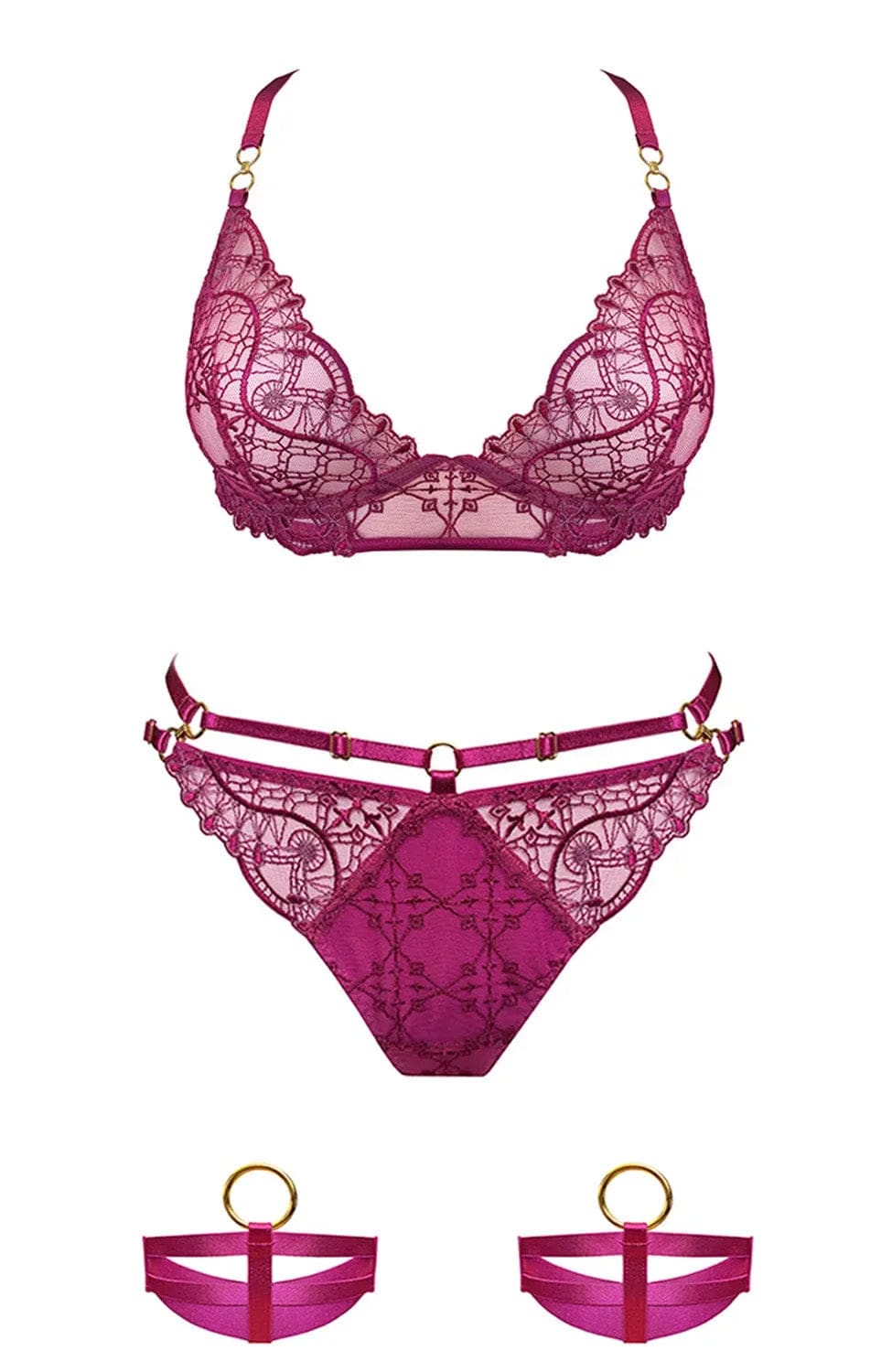 %shop_name_% Bordelle_Mari Soft Cup Bra, Open Back Brief and Garters Set _ Lingerie Sets_