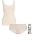 Maude Prive Cotton Lace Tank, Hipster and Silk Wash Gift Set