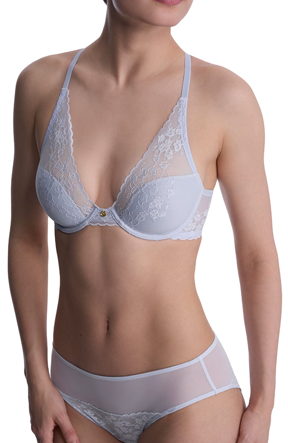 Cherry Blossom Plunge Contour Bra and Brief Set