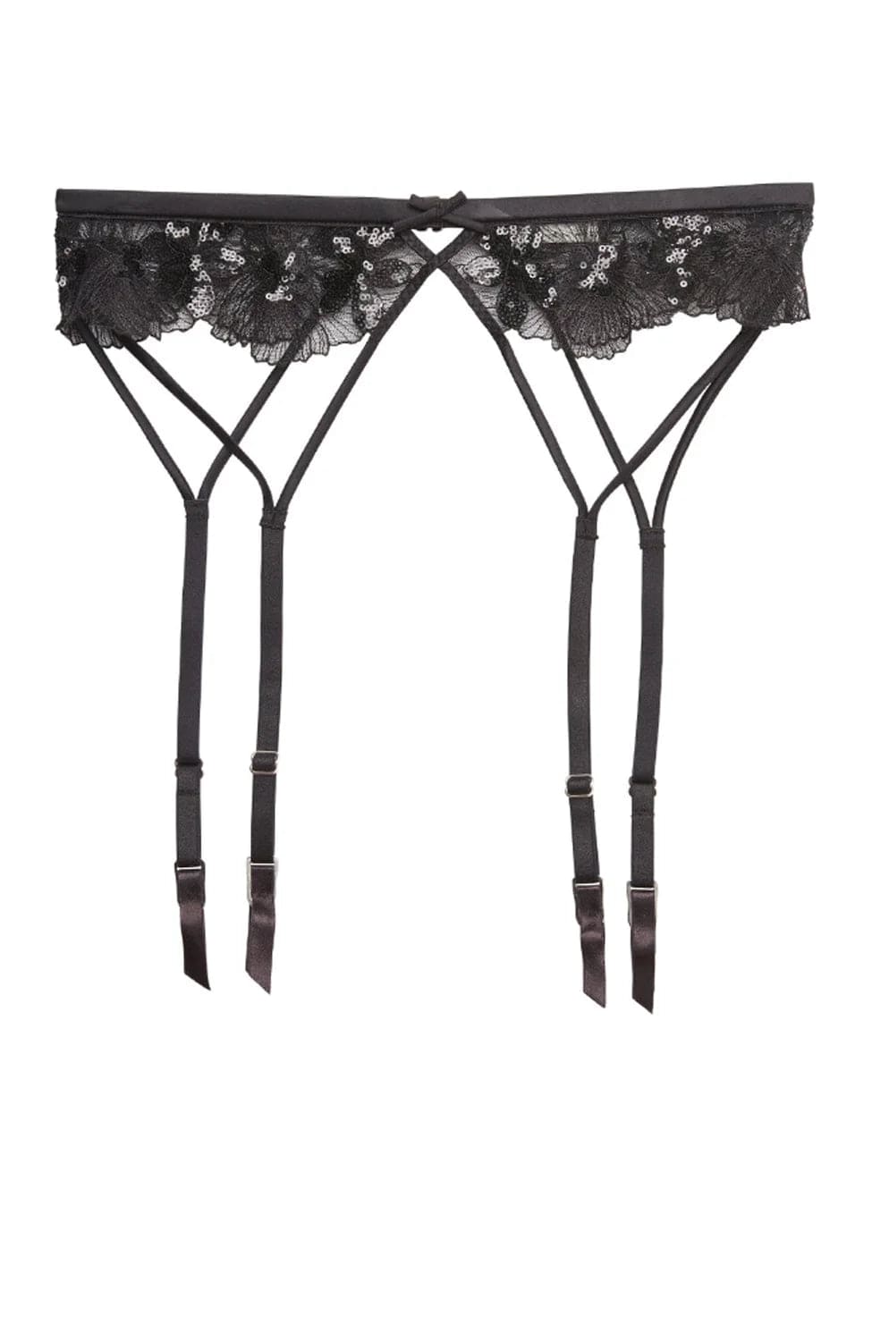 %shop_name_% Fleur du Mal_Sequin Violet Embroidery Garter _ Underwear_ 980.00
