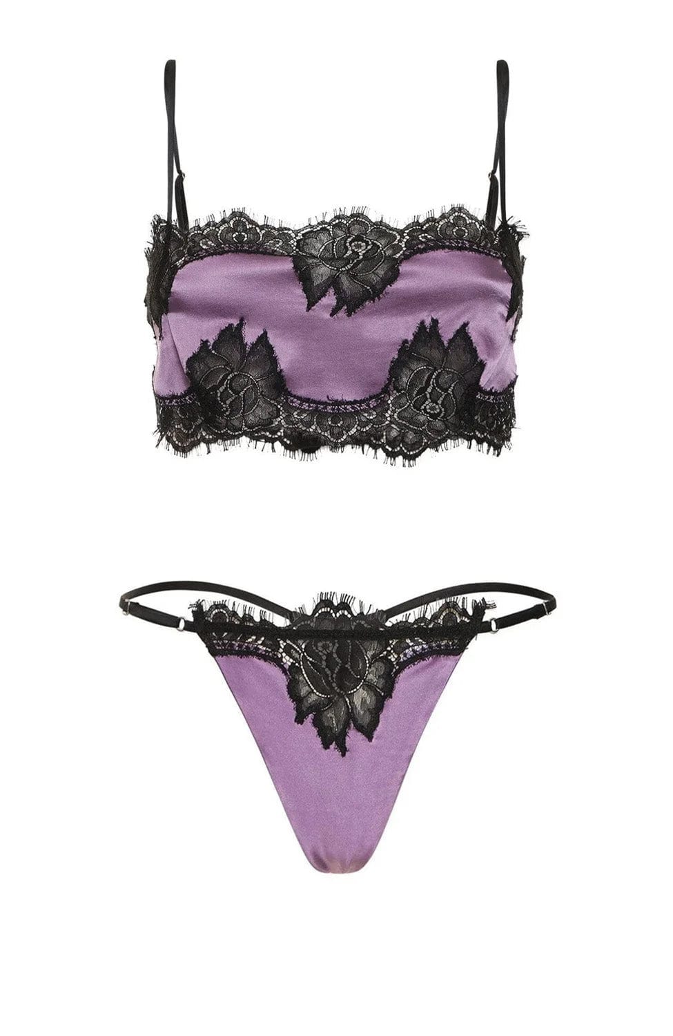 %shop_name_% Fleur du Mal_Silk and Lace Bandeau and V String Set _ Lingerie_