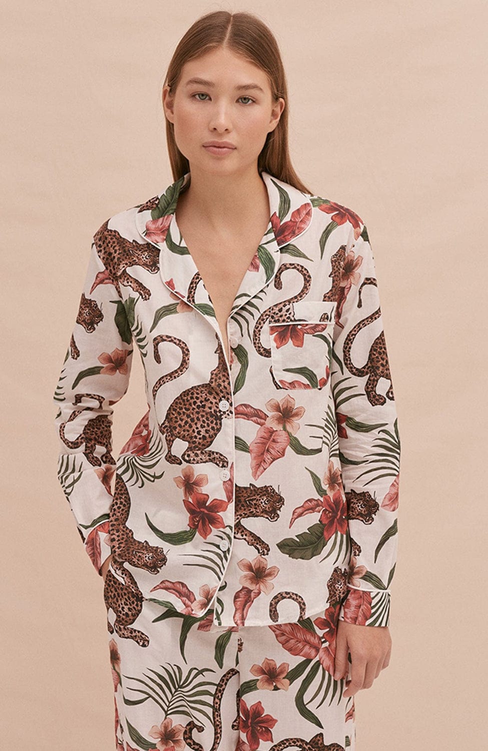 %shop_name_% Desmond & Dempsey_Soleia Organic Cotton Long Pajama Set _ Loungewear_