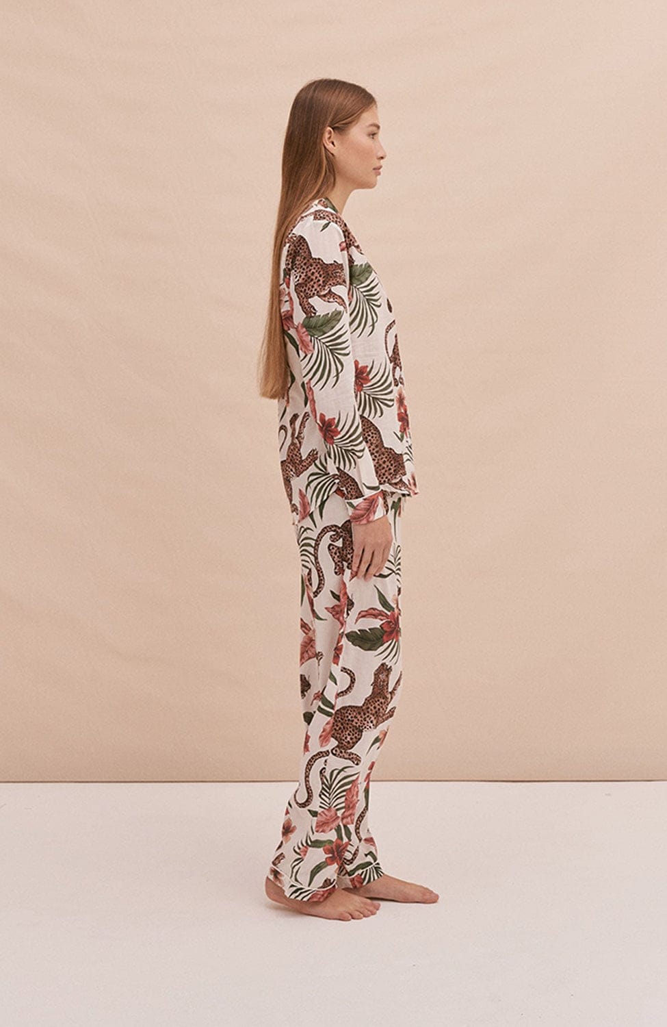 %shop_name_% Desmond & Dempsey_Soleia Organic Cotton Long Pajama Set _ Loungewear_