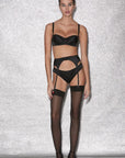 %shop_name_% Fleur du Mal_Top Stitch Convertible Bra, Garter Belt and Thong Set _ Lingerie Sets_