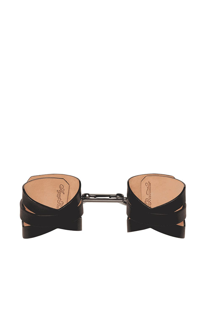 Veronika Leather Double Cuff-Accessories-Agent Provocateur-SHEER, SHEER, Luxury lingerie brand, Luxury lingerie Hong Kong, Designer lingerie HK, Designer lingerie online, International luxury lingerie, Luxury lingerie gift ideas, buy lingerie online, Designer lingerie global delivery, Luxury lingerie shipping to Australia, Luxury lingerie shipping to Singapore