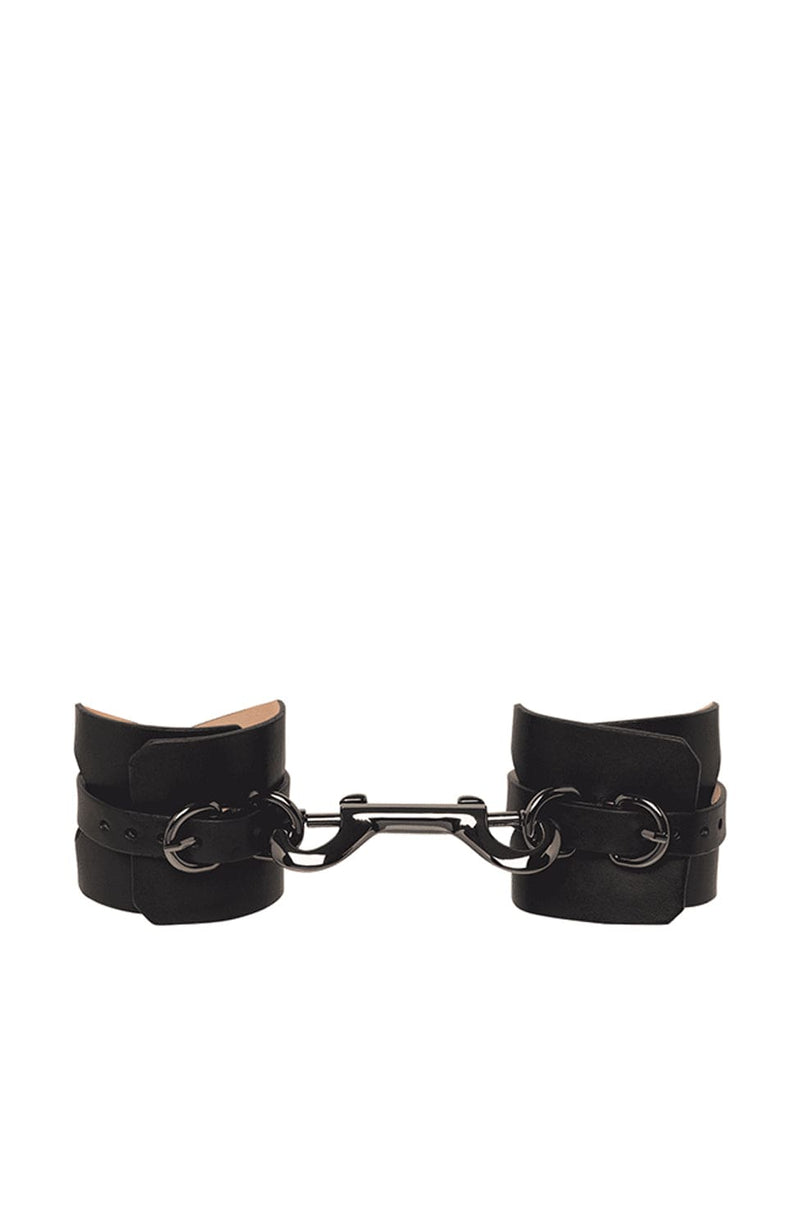 Veronika Leather Double Cuff-Accessories-Agent Provocateur-SHEER, SHEER, Luxury lingerie brand, Luxury lingerie Hong Kong, Designer lingerie HK, Designer lingerie online, International luxury lingerie, Luxury lingerie gift ideas, buy lingerie online, Designer lingerie global delivery, Luxury lingerie shipping to Australia, Luxury lingerie shipping to Singapore