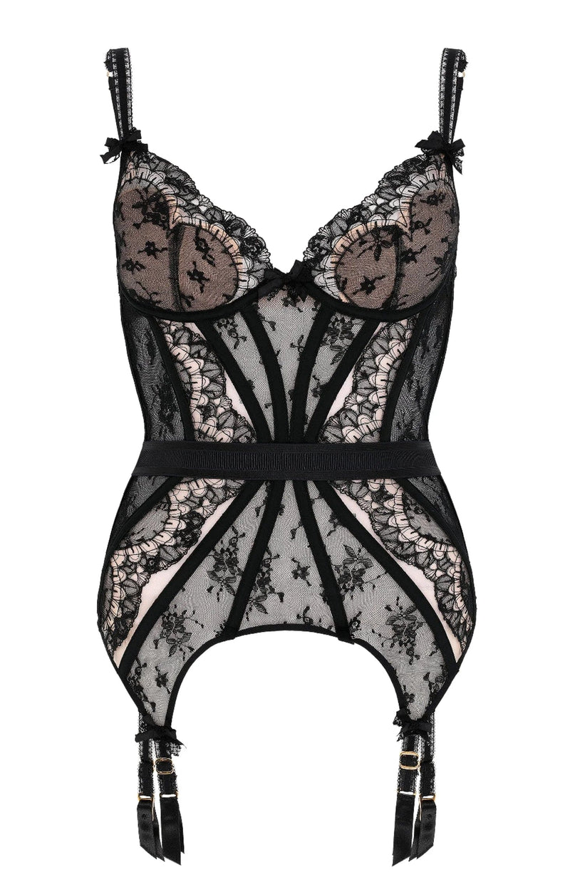 Floria Basque Corset-Bras-Agent Provocateur-SHEER, SHEER, Luxury lingerie brand, Luxury lingerie Hong Kong, Designer lingerie HK, Designer lingerie online, International luxury lingerie, Luxury lingerie gift ideas, buy lingerie online, Designer lingerie global delivery, Luxury lingerie shipping to Australia, Luxury lingerie shipping to Singapore
