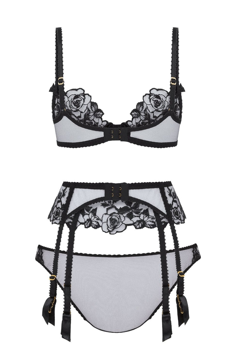 Callypso Bra, Suspender and Brief Set-Lingerie Sets-Agent Provocateur-SHEER, SHEER, Luxury lingerie brand, Luxury lingerie Hong Kong, Designer lingerie HK, Designer lingerie online, International luxury lingerie, Luxury lingerie gift ideas, buy lingerie online, Designer lingerie global delivery, Luxury lingerie shipping to Australia, Luxury lingerie shipping to Singapore