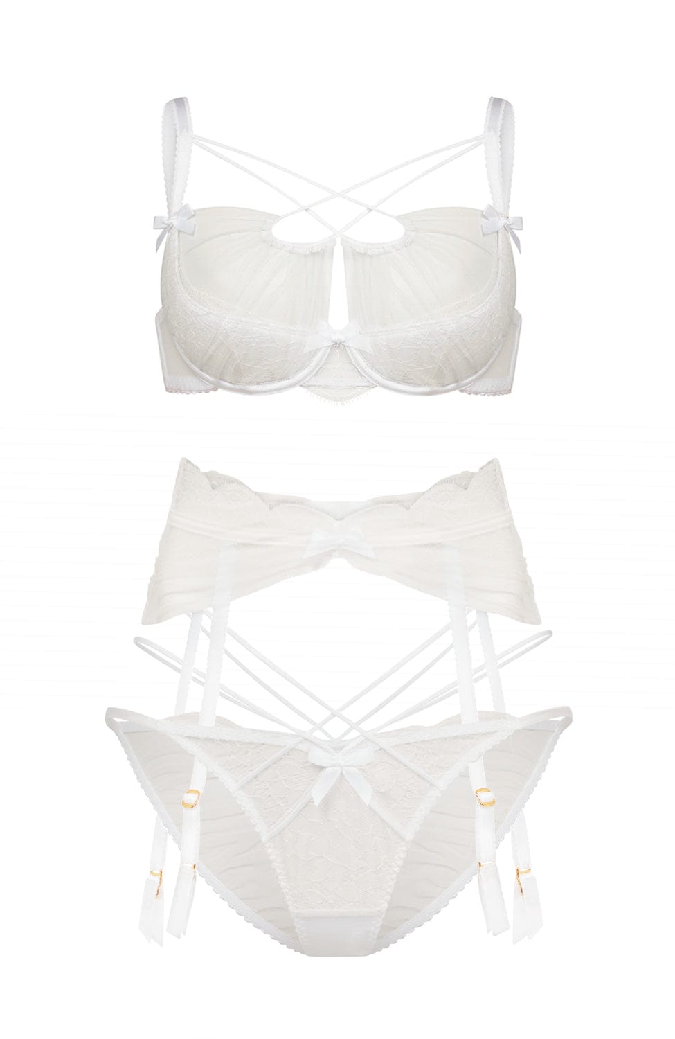 Sheer Lingerie Agent Provocateur Lingerie Sets Halley Bra, Suspender and Brief Set