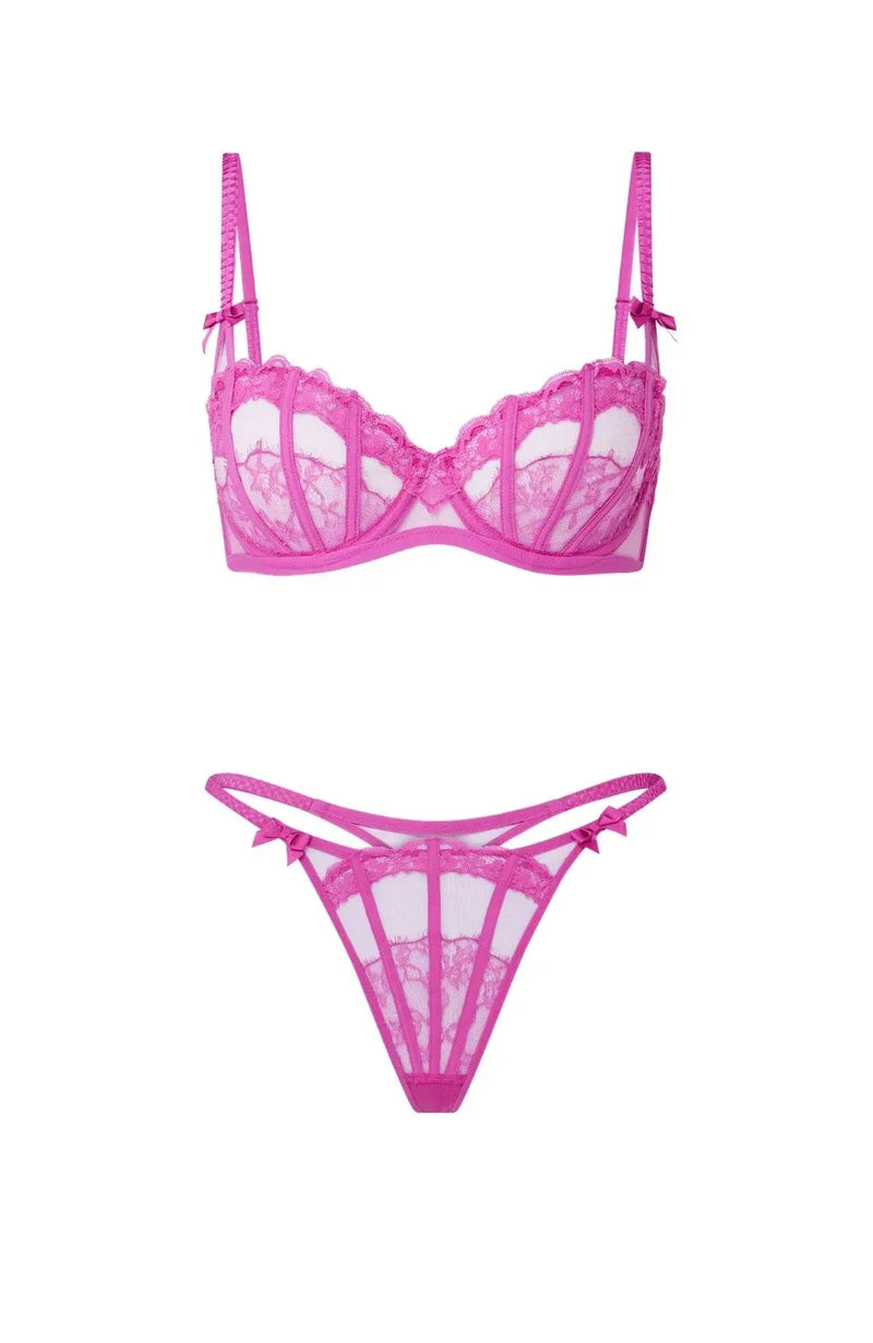 Sheer Lingerie Agent Provocateur Lingerie Sets Mariann Balcony Bra and Thong Set