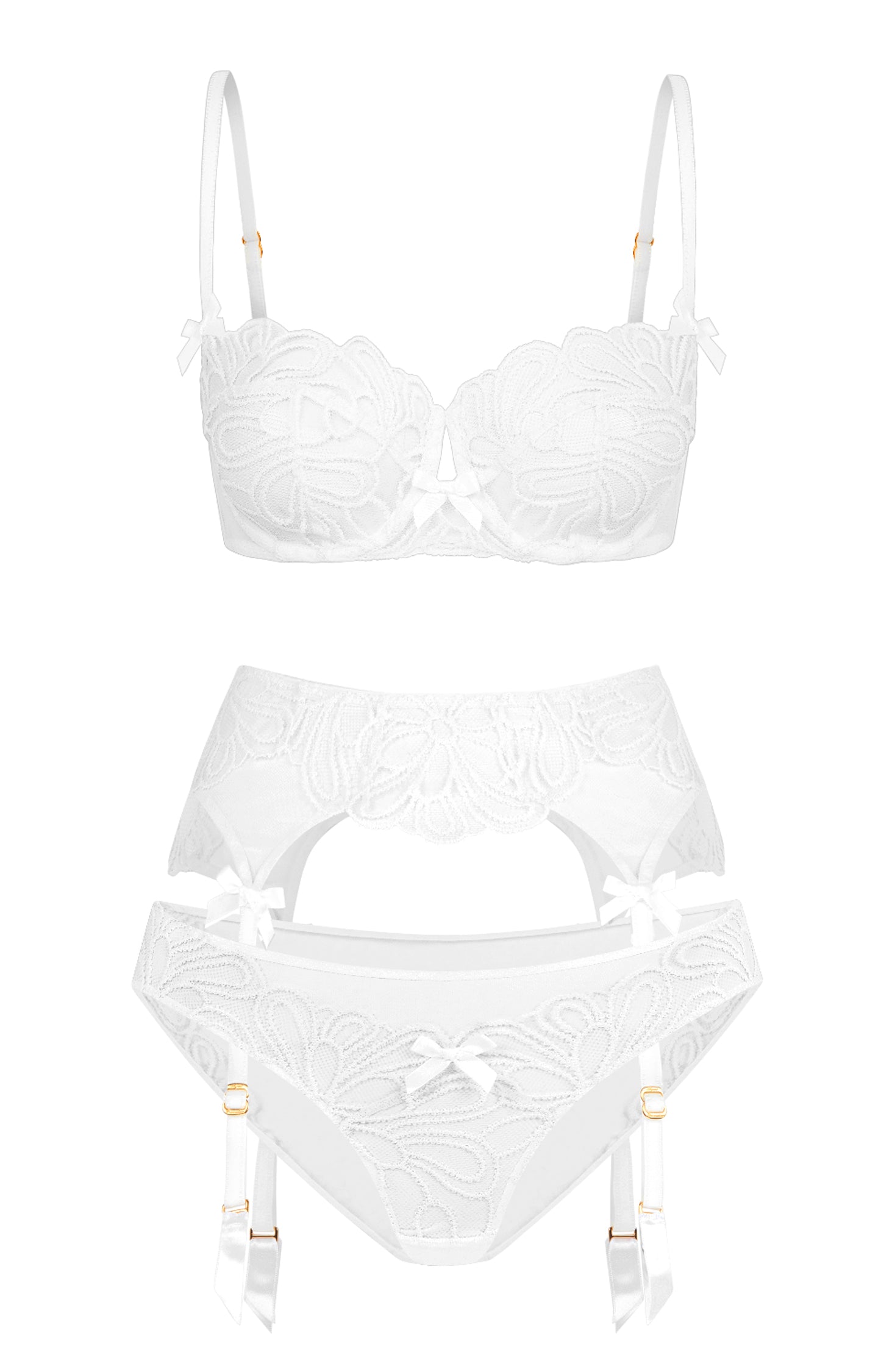 Sheer Lingerie Agent Provocateur Lingerie Sets Nelle Bra, Suspender and Brief Set