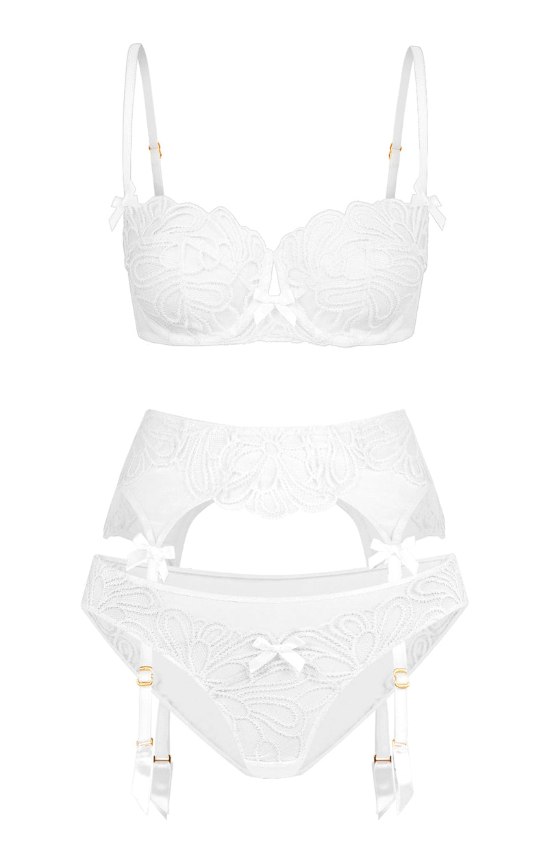 Nelle Bra, Suspender and Brief Set-Lingerie Sets-Agent Provocateur-SHEER, SHEER, Luxury lingerie brand, Luxury lingerie Hong Kong, Designer lingerie HK, Designer lingerie online, International luxury lingerie, Luxury lingerie gift ideas, buy lingerie online, Designer lingerie global delivery, Luxury lingerie shipping to Australia, Luxury lingerie shipping to Singapore