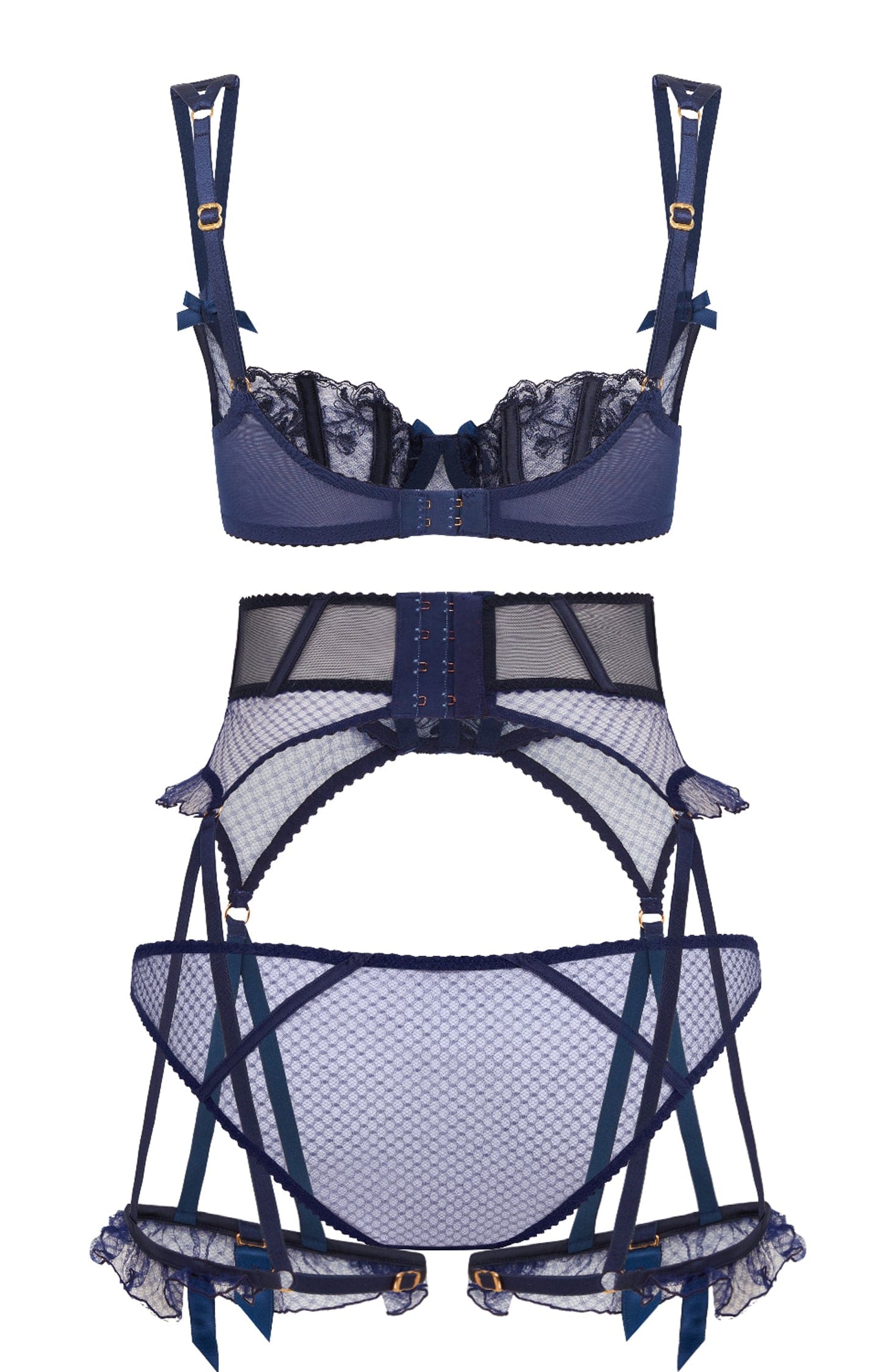 Sheer Lingerie Agent Provocateur Lingerie Sets Rosia Bra, Suspender and Brief Set