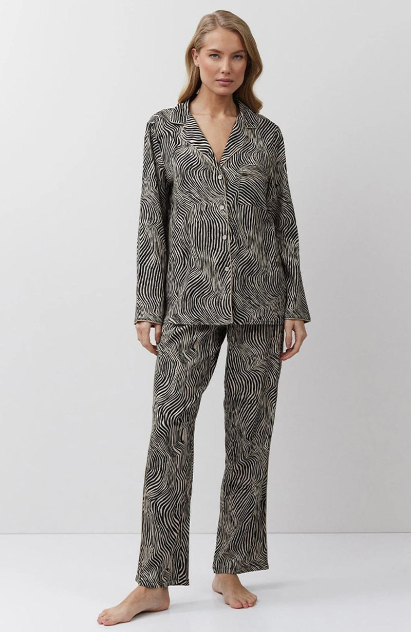 Linna Long Pajama Set-Loungewear-Aruelle-SHEER, SHEER, Luxury lingerie brand, Luxury lingerie Hong Kong, Designer lingerie HK, Designer lingerie online, International luxury lingerie, Luxury lingerie gift ideas, buy lingerie online, Designer lingerie global delivery, Luxury lingerie shipping to Australia, Luxury lingerie shipping to Singapore