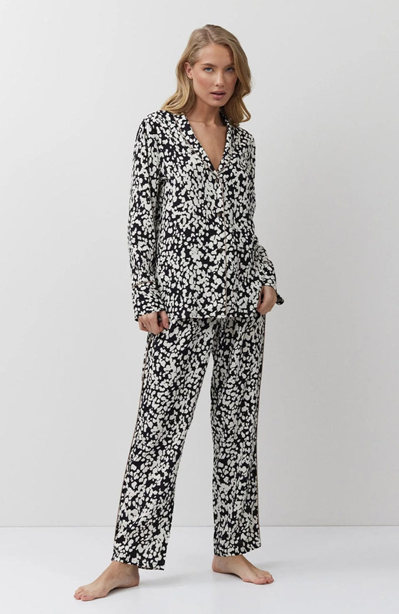 Solene Long Pajama Set-Loungewear-Aruelle-SHEER, SHEER, Luxury lingerie brand, Luxury lingerie Hong Kong, Designer lingerie HK, Designer lingerie online, International luxury lingerie, Luxury lingerie gift ideas, buy lingerie online, Designer lingerie global delivery, Luxury lingerie shipping to Australia, Luxury lingerie shipping to Singapore