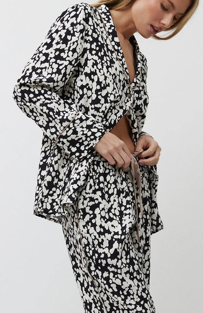 Solene Long Pajama Set-Loungewear-Aruelle-SHEER, SHEER, Luxury lingerie brand, Luxury lingerie Hong Kong, Designer lingerie HK, Designer lingerie online, International luxury lingerie, Luxury lingerie gift ideas, buy lingerie online, Designer lingerie global delivery, Luxury lingerie shipping to Australia, Luxury lingerie shipping to Singapore