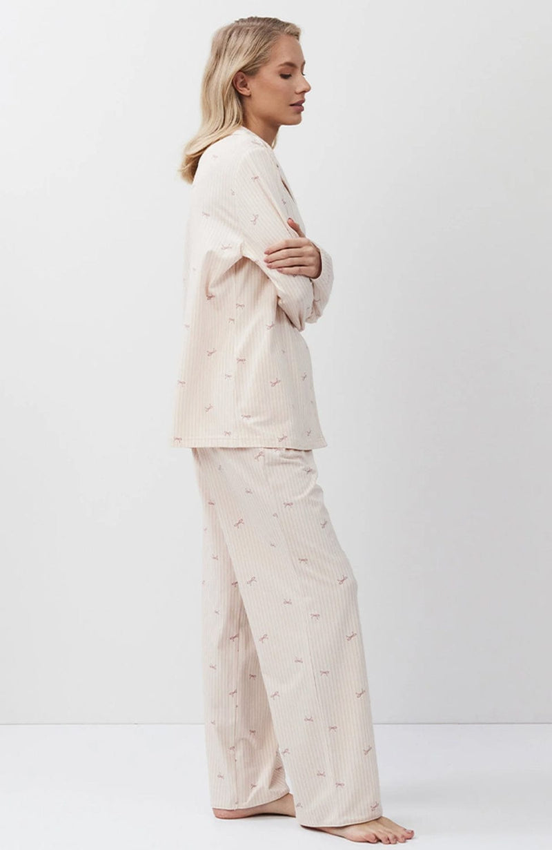 Yvette Long Pajama Set-Loungewear-Aruelle-SHEER, SHEER, Luxury lingerie brand, Luxury lingerie Hong Kong, Designer lingerie HK, Designer lingerie online, International luxury lingerie, Luxury lingerie gift ideas, buy lingerie online, Designer lingerie global delivery, Luxury lingerie shipping to Australia, Luxury lingerie shipping to Singapore