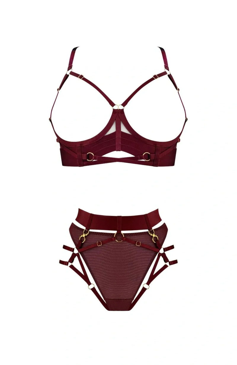 Sheer Lingerie Bordelle Lingerie Sets Neda Multi-Style Bodice Bra and Harness Brief Set