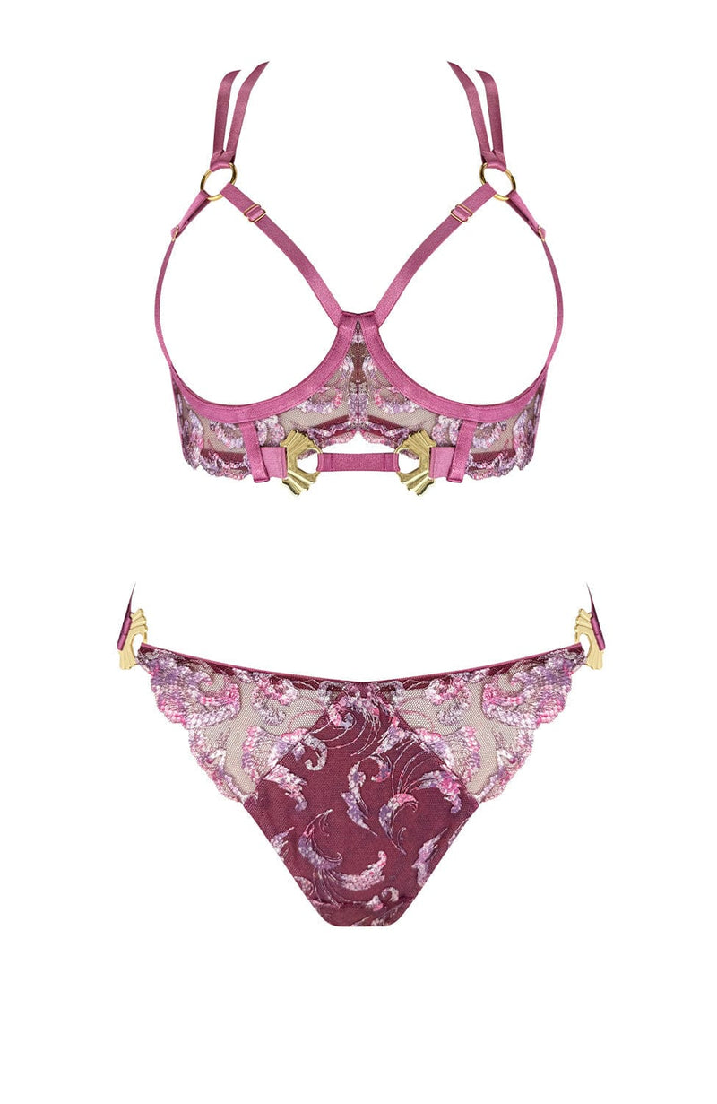 Siren Ouvert Wire Bra and Open Back Brief Set-Lingerie Sets-Bordelle-SHEER, SHEER, Luxury lingerie brand, Luxury lingerie Hong Kong, Designer lingerie HK, Designer lingerie online, International luxury lingerie, Luxury lingerie gift ideas, buy lingerie online, Designer lingerie global delivery, Luxury lingerie shipping to Australia, Luxury lingerie shipping to Singapore