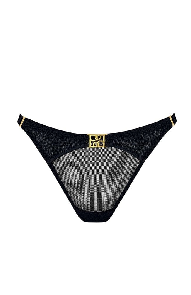 Sheer Lingerie Bordelle Underwear Black / 1 Nara Strap Thong