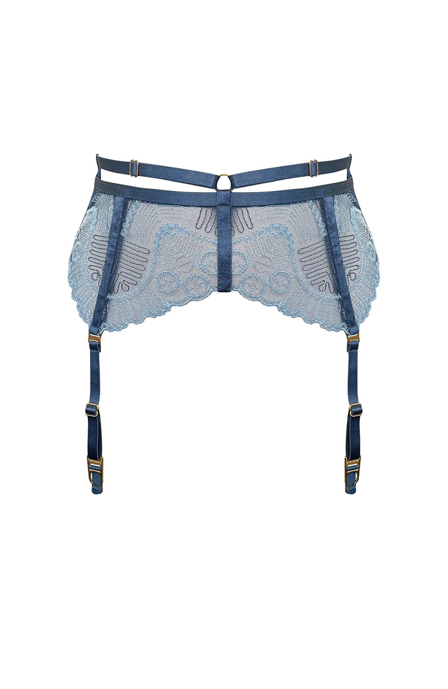 Sheer Lingerie Bordelle Underwear Denim / 1 Tierra Suspender