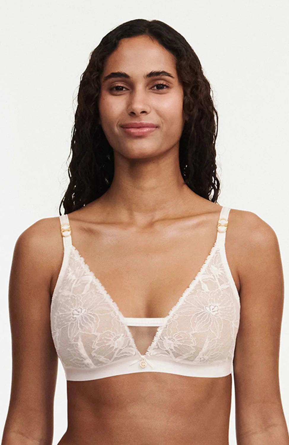 Sheer Lingerie Chantelle Bras Orchids Wirefree Triangle Bra
