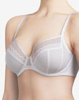 Sheer Lingerie Chantelle Bras White / 9001 / 32E/DD Parisian Allure Lace Covering Underwire Bra