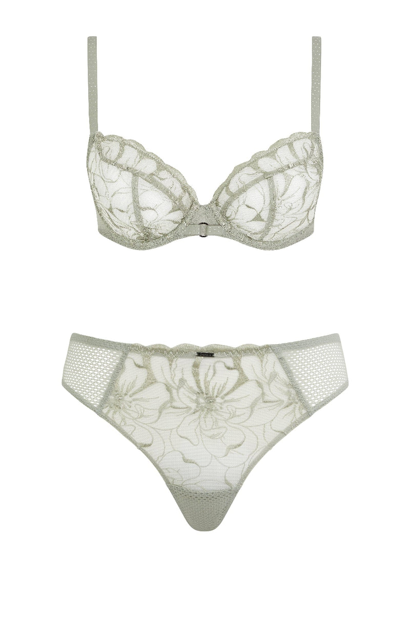 Fleurs Covering Underwire Bra and Tanga Set-Lingerie Sets-Chantelle-SHEER, SHEER, Luxury lingerie brand, Luxury lingerie Hong Kong, Designer lingerie HK, Designer lingerie online, International luxury lingerie, Luxury lingerie gift ideas, buy lingerie online, Designer lingerie global delivery, Luxury lingerie shipping to Australia, Luxury lingerie shipping to Singapore