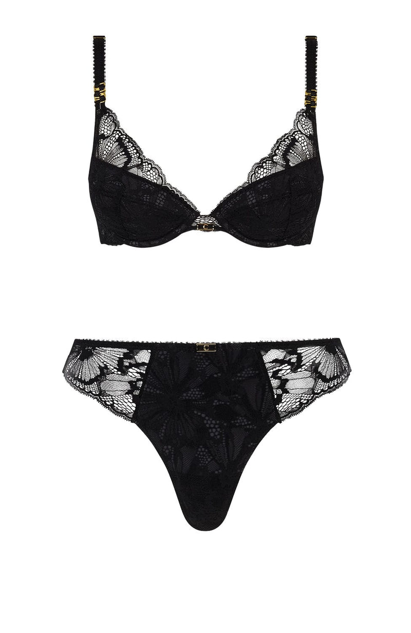 Muse Push Up Bra and Tanga Set-Lingerie Sets-Chantelle-SHEER, SHEER, Luxury lingerie brand, Luxury lingerie Hong Kong, Designer lingerie HK, Designer lingerie online, International luxury lingerie, Luxury lingerie gift ideas, buy lingerie online, Designer lingerie global delivery, Luxury lingerie shipping to Australia, Luxury lingerie shipping to Singapore