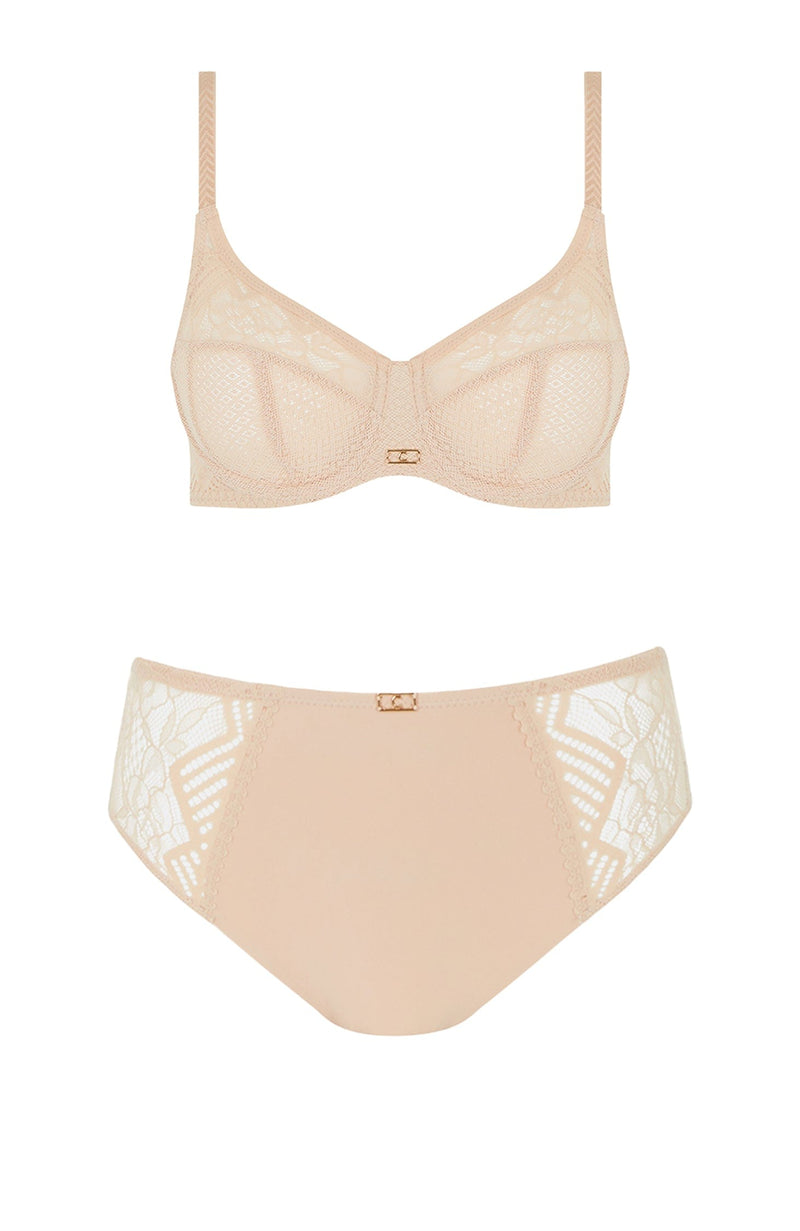 Origins Supportive Underwire Bra and Brief Set-Lingerie Sets-Chantelle-SHEER, SHEER, Luxury lingerie brand, Luxury lingerie Hong Kong, Designer lingerie HK, Designer lingerie online, International luxury lingerie, Luxury lingerie gift ideas, buy lingerie online, Designer lingerie global delivery, Luxury lingerie shipping to Australia, Luxury lingerie shipping to Singapore