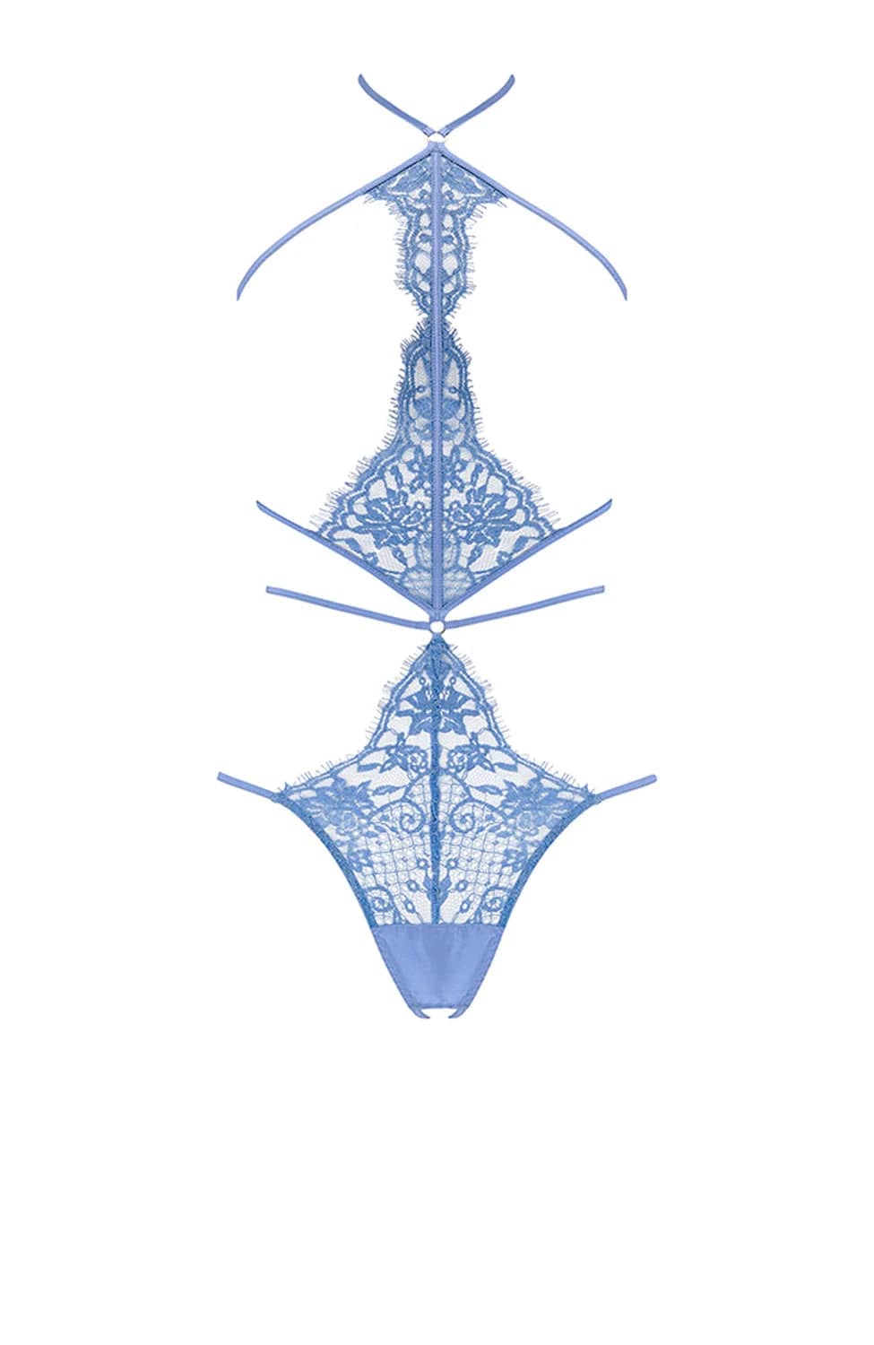 Sheer Lingerie Coco de Mer Bodywear Sky Blue / S/M Hera Open Playsuit