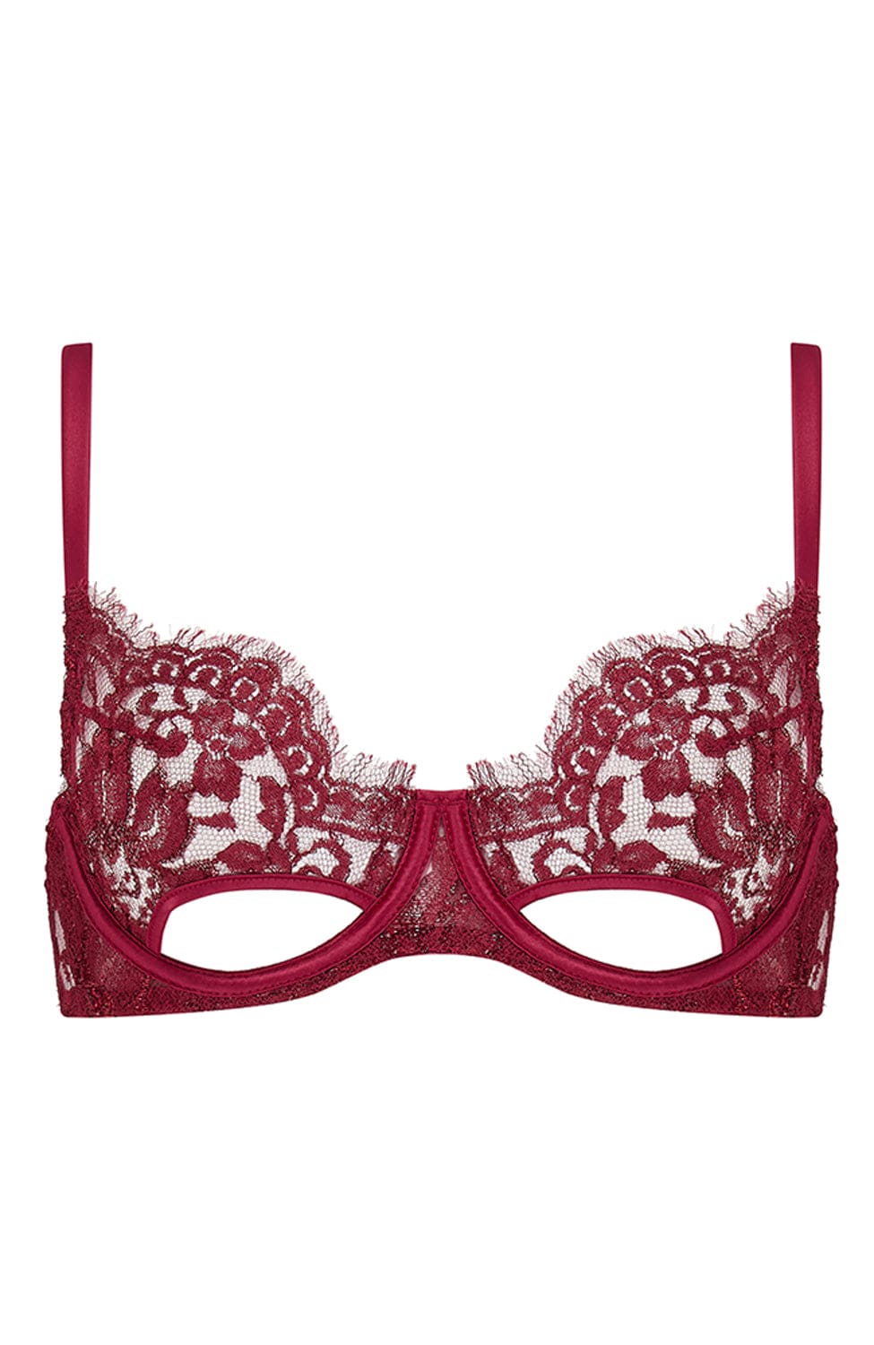 Sheer Lingerie Coco de Mer Bras Bordeaux / 32A Naraya Balcony Bra
